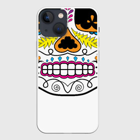 Чехол для iPhone 13 mini с принтом Мексиканский череп   Skull в Кировске,  |  | calavera | day of the dead | dia de los muertos | halloween | skull | sugar skull | готика | день мертвых | колдовство | мексиканский череп | мистика | подарок | сахарный череп | цветы | череп