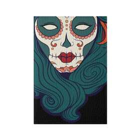 Обложка для паспорта матовая кожа с принтом Мексиканский сахарный череп в Кировске, натуральная матовая кожа | размер 19,3 х 13,7 см; прозрачные пластиковые крепления | Тематика изображения на принте: day of the dead | dia de los muertos | gothic | halloween | skull | sugar skull | готика | день мертвых | женский череп | мексиканский череп | мистика | подарок | сахарный череп | хэллоуин