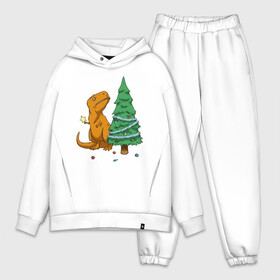 Мужской костюм хлопок OVERSIZE с принтом T-REX-mas в Кировске,  |  | 2020 | new year | new year 2020 | t rex | новый год | новый год 2020