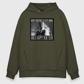 Мужское худи Oversize хлопок с принтом Filthy animal в Кировске, френч-терри — 70% хлопок, 30% полиэстер. Мягкий теплый начес внутри —100% хлопок | боковые карманы, эластичные манжеты и нижняя кромка, капюшон на магнитной кнопке | Тематика изображения на принте: 2020 | home alone | new year | new year 2020 | новый год | новый год 2020 | один дома