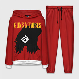 Женский костюм 3D (с толстовкой) с принтом Guns n roses в Кировске,  |  | axl rose | geffen records | gnr | guns | rock | roses | slash | гансы | пистолеты | розы | рок | слеш | эксл роуз