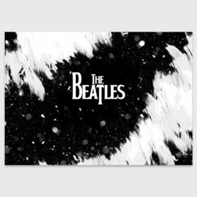 Поздравительная открытка с принтом The Beatles BW в Кировске, 100% бумага | плотность бумаги 280 г/м2, матовая, на обратной стороне линовка и место для марки
 | beatles | rock | the beatles | битлз | битлс | музыка | рок