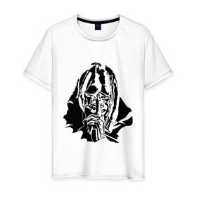 Мужская футболка хлопок с принтом Higgs - Death Stranding в Кировске, 100% хлопок | прямой крой, круглый вырез горловины, длина до линии бедер, слегка спущенное плечо. | death stranding | higgs | kojima | mask