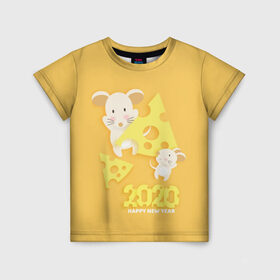 Детская футболка 3D с принтом 2020 - год крысы в Кировске, 100% гипоаллергенный полиэфир | прямой крой, круглый вырез горловины, длина до линии бедер, чуть спущенное плечо, ткань немного тянется | 