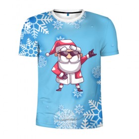 Мужская футболка 3D спортивная с принтом Дед Мороз в Кировске, 100% полиэстер с улучшенными характеристиками | приталенный силуэт, круглая горловина, широкие плечи, сужается к линии бедра | в подарок | дед мороз | зима | новогодние | новый год | подарок | рождество | с новым годом | снег | снежинки