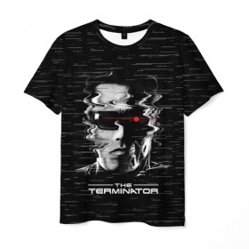 Мужская футболка 3D с принтом The Terminator в Кировске, 100% полиэфир | прямой крой, круглый вырез горловины, длина до линии бедер | Тематика изображения на принте: arnold | connor | john | robot | schwarzenegger | skynet | t 800 | terminator | арнольд | джон | коннор | ликвидатор | небесная | робот | сеть | скайнет | терминатор | шварценеггер