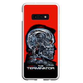 Чехол для Samsung S10E с принтом The Terminator в Кировске, Силикон | Область печати: задняя сторона чехла, без боковых панелей | Тематика изображения на принте: arnold | connor | john | robot | schwarzenegger | skynet | t 800 | terminator | арнольд | джон | коннор | ликвидатор | небесная | робот | сеть | скайнет | терминатор | шварценеггер