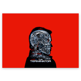 Поздравительная открытка с принтом The Terminator в Кировске, 100% бумага | плотность бумаги 280 г/м2, матовая, на обратной стороне линовка и место для марки
 | Тематика изображения на принте: arnold | connor | john | robot | schwarzenegger | skynet | t 800 | terminator | арнольд | джон | коннор | ликвидатор | небесная | робот | сеть | скайнет | терминатор | шварценеггер