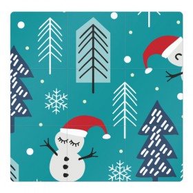 Магнитный плакат 3Х3 с принтом Cute Christmas Pattern в Кировске, Полимерный материал с магнитным слоем | 9 деталей размером 9*9 см | Тематика изображения на принте: 