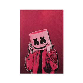 Обложка для паспорта матовая кожа с принтом Marshmello Rock в Кировске, натуральная матовая кожа | размер 19,3 х 13,7 см; прозрачные пластиковые крепления | dj | fortnitemarshmello | marshmello | music | rock | диджей | зефир | знаменитость | маршмэллоу | музыка | музыкант