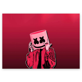 Поздравительная открытка с принтом Marshmello Rock в Кировске, 100% бумага | плотность бумаги 280 г/м2, матовая, на обратной стороне линовка и место для марки
 | dj | fortnitemarshmello | marshmello | music | rock | диджей | зефир | знаменитость | маршмэллоу | музыка | музыкант