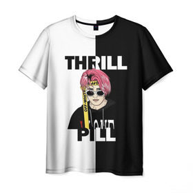 Мужская футболка 3D с принтом Thrill pill в Кировске, 100% полиэфир | прямой крой, круглый вырез горловины, длина до линии бедер | Тематика изображения на принте: pill | thrill | thrill pill | пилл | тимур самедов | трилл | трилл пилл