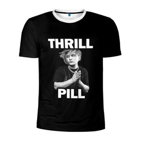 Мужская футболка 3D спортивная с принтом Thrill pill в Кировске, 100% полиэстер с улучшенными характеристиками | приталенный силуэт, круглая горловина, широкие плечи, сужается к линии бедра | Тематика изображения на принте: pill | thrill | thrill pill | пилл | тимур самедов | трилл | трилл пилл