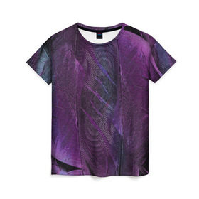 Женская футболка 3D с принтом Неоновые перья в Кировске, 100% полиэфир ( синтетическое хлопкоподобное полотно) | прямой крой, круглый вырез горловины, длина до линии бедер | 