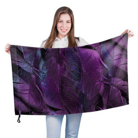 Флаг 3D с принтом Неоновые перья в Кировске, 100% полиэстер | плотность ткани — 95 г/м2, размер — 67 х 109 см. Принт наносится с одной стороны | 