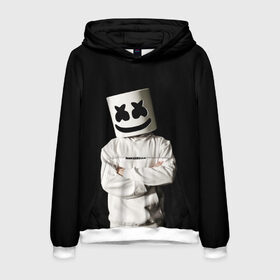 Мужская толстовка 3D с принтом Marshmello в Кировске, 100% полиэстер | двухслойный капюшон со шнурком для регулировки, мягкие манжеты на рукавах и по низу толстовки, спереди карман-кенгуру с мягким внутренним слоем. | christopher | comstock | dj | dotcom | friends | marshmallow | marshmello | usa | диджей | друзья | комсток | крис | маршмэллоу | продюсер | сша