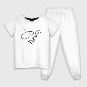 Детская пижама хлопок с принтом Автограф Джонни Деппа в Кировске, 100% хлопок |  брюки и футболка прямого кроя, без карманов, на брюках мягкая резинка на поясе и по низу штанин
 | 
