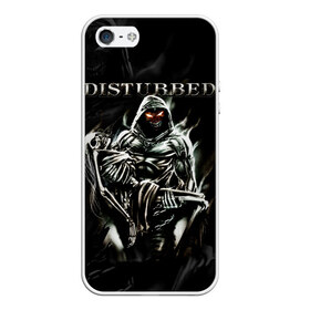 Чехол для iPhone 5/5S матовый с принтом Disturbed в Кировске, Силикон | Область печати: задняя сторона чехла, без боковых панелей | Тематика изображения на принте: asylum | disturbed | heavy metal | immortalized | the guy | the lost children | группы | метал | рок