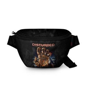 Поясная сумка 3D с принтом Disturbed в Кировске, 100% полиэстер | плотная ткань, ремень с регулируемой длиной, внутри несколько карманов для мелочей, основное отделение и карман с обратной стороны сумки застегиваются на молнию | asylum | disturbed | heavy metal | immortalized | the guy | the lost children | группы | метал | рок