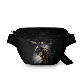 Поясная сумка 3D с принтом Disturbed в Кировске, 100% полиэстер | плотная ткань, ремень с регулируемой длиной, внутри несколько карманов для мелочей, основное отделение и карман с обратной стороны сумки застегиваются на молнию | asylum | disturbed | heavy metal | immortalized | the guy | the lost children | группы | метал | рок