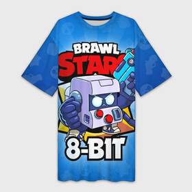 Платье-футболка 3D с принтом BRAWL STARS 8 BIT в Кировске,  |  | 8 bit | 8 бит | brawl stars | brawl stars 8 bit | brawler | бравл старз | бравлер