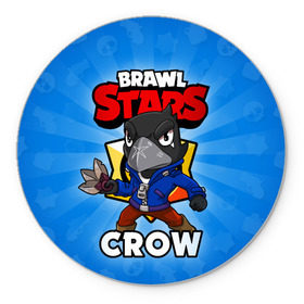 Коврик для мышки круглый с принтом BRAWL STARS CROW в Кировске, резина и полиэстер | круглая форма, изображение наносится на всю лицевую часть | brawl stars | brawl stars crow | brawler | crow | бравл старз | бравлер | ворон