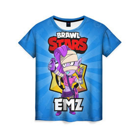Женская футболка 3D с принтом BRAWL STARS EMZ в Кировске, 100% полиэфир ( синтетическое хлопкоподобное полотно) | прямой крой, круглый вырез горловины, длина до линии бедер | brawl stars | brawl stars emz | brawler | emz | бравл старз | бравлер | эмз