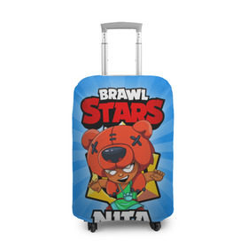 Чехол для чемодана 3D с принтом BRAWL STARS NITA в Кировске, 86% полиэфир, 14% спандекс | двустороннее нанесение принта, прорези для ручек и колес | brawl stars | brawl stars nita | brawler | nita | бравл старз | бравлер | нита