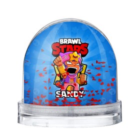 Снежный шар с принтом BRAWL STARS SANDY в Кировске, Пластик | Изображение внутри шара печатается на глянцевой фотобумаге с двух сторон | brawl stars | brawl stars sandy | brawler | sandy | бравл старз | бравлер | сэнди