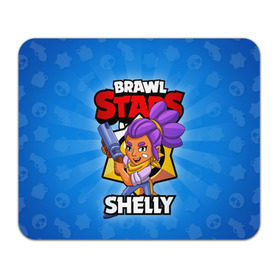 Коврик для мышки прямоугольный с принтом BRAWL STARS SHELLY в Кировске, натуральный каучук | размер 230 х 185 мм; запечатка лицевой стороны | 