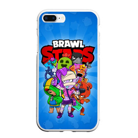 Чехол для iPhone 7Plus/8 Plus матовый с принтом BRAWL STARS в Кировске, Силикон | Область печати: задняя сторона чехла, без боковых панелей | 8 bit | 8 бит | brawl stars | brawler | crow | emz | leon | nita | sandy | spike | бравл старз | бравлер | ворон | леон | нита | спайк | сэнди | эмз