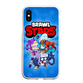 Чехол для iPhone XS Max матовый с принтом BRAWL STARS в Кировске, Силикон | Область печати: задняя сторона чехла, без боковых панелей | 8 bit | 8 бит | brawl stars | brawler | emz | leon | nita | бравл старз | бравлер | леон | нита | эмз