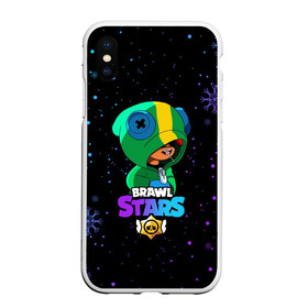 Чехол для iPhone XS Max матовый с принтом Новогодний Brawl Stars LEON в Кировске, Силикон | Область печати: задняя сторона чехла, без боковых панелей | brawl | brawl stars | crow | leon | stars | бравл | бравл старс | браво старс | игра | компьютерная | кров | леон | новогодний | новый год | онлайн | с новым годом | снежинки | старс