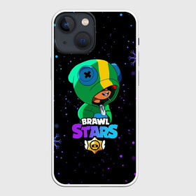 Чехол для iPhone 13 mini с принтом Новогодний Brawl Stars LEON в Кировске,  |  | brawl | brawl stars | crow | leon | stars | бравл | бравл старс | браво старс | игра | компьютерная | кров | леон | новогодний | новый год | онлайн | с новым годом | снежинки | старс