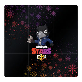 Магнитный плакат 3Х3 с принтом Новогодний Brawl Stars CROW в Кировске, Полимерный материал с магнитным слоем | 9 деталей размером 9*9 см | brawl | brawl stars | crow | leon | stars | бравл | бравл старс | браво старс | игра | компьютерная | кров | леон | новогодний | новый год | онлайн | с новым годом | снежинки | старс