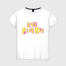 Женская футболка хлопок с принтом Sex Pistols в Кировске, 100% хлопок | прямой крой, круглый вырез горловины, длина до линии бедер, слегка спущенное плечо | punk | rock