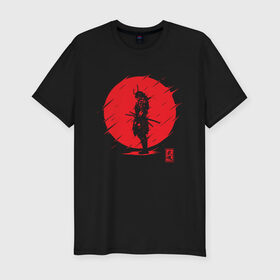 Мужская футболка премиум с принтом Самурайский Дух в Кировске, 92% хлопок, 8% лайкра | приталенный силуэт, круглый вырез ворота, длина до линии бедра, короткий рукав | samurai | samurai spirit | самурай | самурайский дух | япония