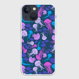 Чехол для iPhone 13 mini с принтом Медузы в Кировске,  |  | медузы | море | под водой | рыбы