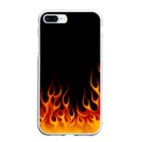 Чехол для iPhone 7Plus/8 Plus матовый с принтом Пламя Old School в Кировске, Силикон | Область печати: задняя сторона чехла, без боковых панелей | burn | fire | костер | нарисованный | огня | огонь | олдскул | пламени | пламя | пожар | пылает | рисованный огонь | языки
