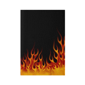 Обложка для паспорта матовая кожа с принтом Пламя Old School в Кировске, натуральная матовая кожа | размер 19,3 х 13,7 см; прозрачные пластиковые крепления | Тематика изображения на принте: burn | fire | костер | нарисованный | огня | огонь | олдскул | пламени | пламя | пожар | пылает | рисованный огонь | языки