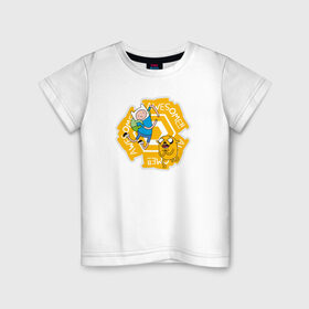 Детская футболка хлопок с принтом Awesome Adventure Time в Кировске, 100% хлопок | круглый вырез горловины, полуприлегающий силуэт, длина до линии бедер | adventure time | awesome | dsgnosadchaya | vdosadir | время приключений | джейк | пендлтон уорд | финн