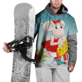 Накидка на куртку 3D с принтом Милая мышка с сыром в Кировске, 100% полиэстер |  | 2020 | mouse | rat | годкрысы | годмыши | зима | зимняя | крыса | мороз | мышка | мышь | новогодняя | новый год | новый год 2020 | рождество | симолгода | снег | холод
