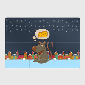 Магнитный плакат 3Х2 с принтом Мышка мечтает о сыре в Кировске, Полимерный материал с магнитным слоем | 6 деталей размером 9*9 см | Тематика изображения на принте: 2020 | mouse | rat | годкрысы | годмыши | зима | зимняя | крыса | мороз | мышка | мышь | новогодняя | новый год | новый год 2020 | рождество | симолгода | снег | холод