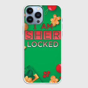 Чехол для iPhone 13 Pro Max с принтом Новогодний Sherlock в Кировске,  |  | 221b | bbc | benedict cumberbatch | john watson | mark gatiss | martin freeman | sherlock holmes | steven moffat | бейкер | джон ватсон | мориарти | стрит | шерлок