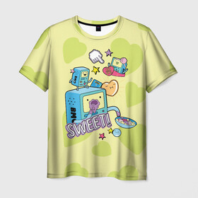 Мужская футболка 3D с принтом Sweet BMOs в Кировске, 100% полиэфир | прямой крой, круглый вырез горловины, длина до линии бедер | Тематика изображения на принте: adventure time | bmo | dsgnosadchaya | sweet | vdosadir | бимо | время приключений | пендлтон уорд