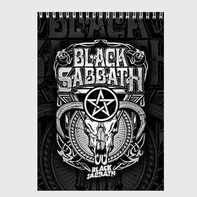 Скетчбук с принтом Black Sabbath в Кировске, 100% бумага
 | 48 листов, плотность листов — 100 г/м2, плотность картонной обложки — 250 г/м2. Листы скреплены сверху удобной пружинной спиралью | black sabbath | hard rock | heavy metal | блэк сабат | группы | метал | музыка | оззи осборн | рок | хард рок | хэви метал