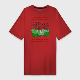 Платье-футболка хлопок с принтом Уничтожайте борщевик в Кировске,  |  | антиборщевик | борщевик | дача | мотиватор | огород | поле | природа | сад | экология