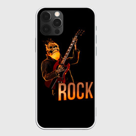 Чехол для iPhone 12 Pro Max с принтом rock в Кировске, Силикон |  | rock | skull | гитара | огонь | рок | скелет | череп