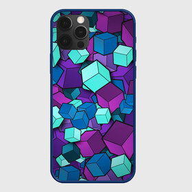 Чехол для iPhone 12 Pro с принтом Кубы в Кировске, силикон | область печати: задняя сторона чехла, без боковых панелей | Тематика изображения на принте: абстрактно | абстрактные | абстрактный | абстрактным | абстракция | кубики | кубические | кубический | кубическое | кубы | неон | неонка | неоновые | разноцветные | светящиеся | цветное | цветные
