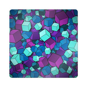 Магнит виниловый Квадрат с принтом Кубы в Кировске, полимерный материал с магнитным слоем | размер 9*9 см, закругленные углы | Тематика изображения на принте: абстрактно | абстрактные | абстрактный | абстрактным | абстракция | кубики | кубические | кубический | кубическое | кубы | неон | неонка | неоновые | разноцветные | светящиеся | цветное | цветные